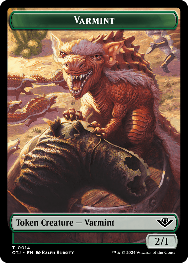 Mercenary // Varmint Double-Sided Token [Outlaws of Thunder Junction Tokens] | Exor Games Summserside