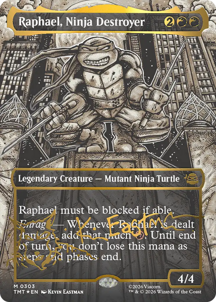 Raphael, Ninja Destroyer (Borderless) (Gold-Stamped Signature) [Teenage Mutant Ninja Turtles] | Exor Games Summserside