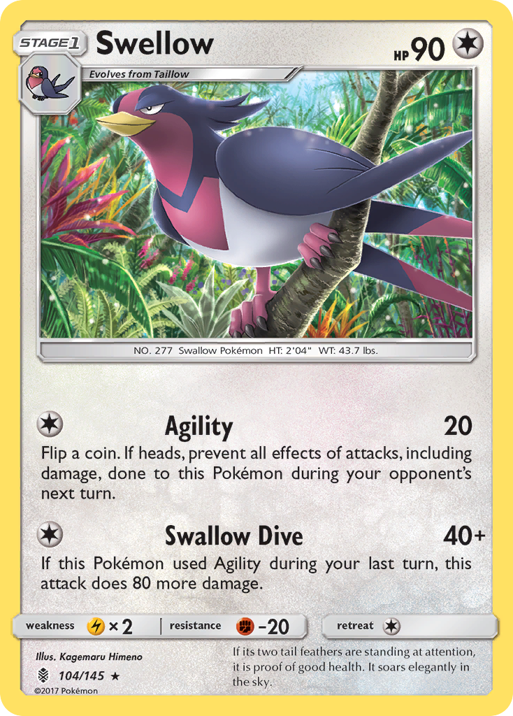 Swellow (104/145) [Sun & Moon: Guardians Rising] | Exor Games Summserside