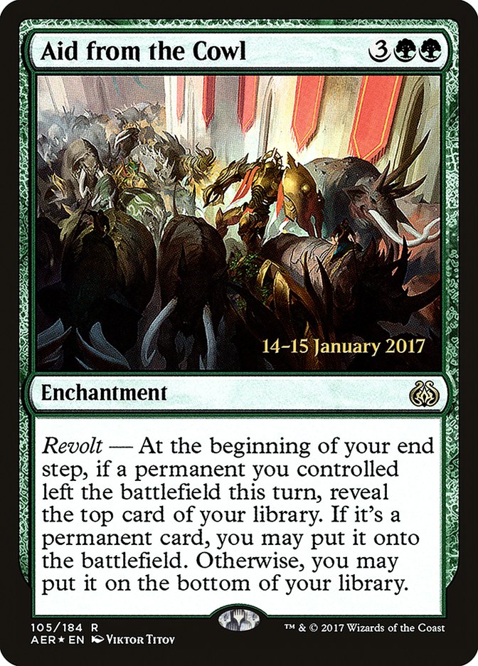 Aid from the Cowl [Aether Revolt Prerelease Promos] | Exor Games Summserside