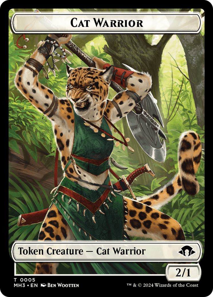 Eldrazi Spawn // Cat Warrior Double-Sided Token [Modern Horizons 3 Tokens] | Exor Games Summserside