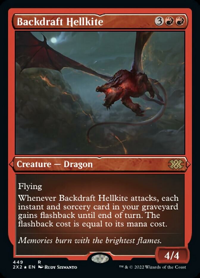 Backdraft Hellkite (Foil Etched) [Double Masters 2022] | Exor Games Summserside