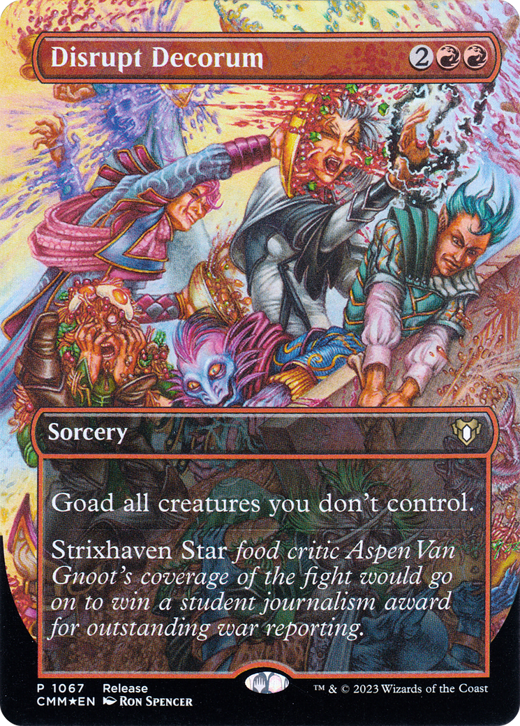 Disrupt Decorum (Borderless Alternate Art) [Commander Masters] | Exor Games Summserside