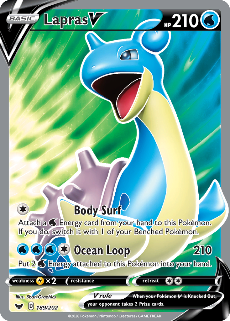 Lapras V (189/202) [Sword & Shield: Base Set] | Exor Games Summserside