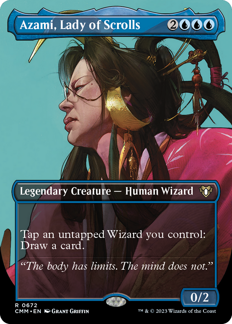 Azami, Lady of Scrolls (Borderless Profile) [Commander Masters] | Exor Games Summserside