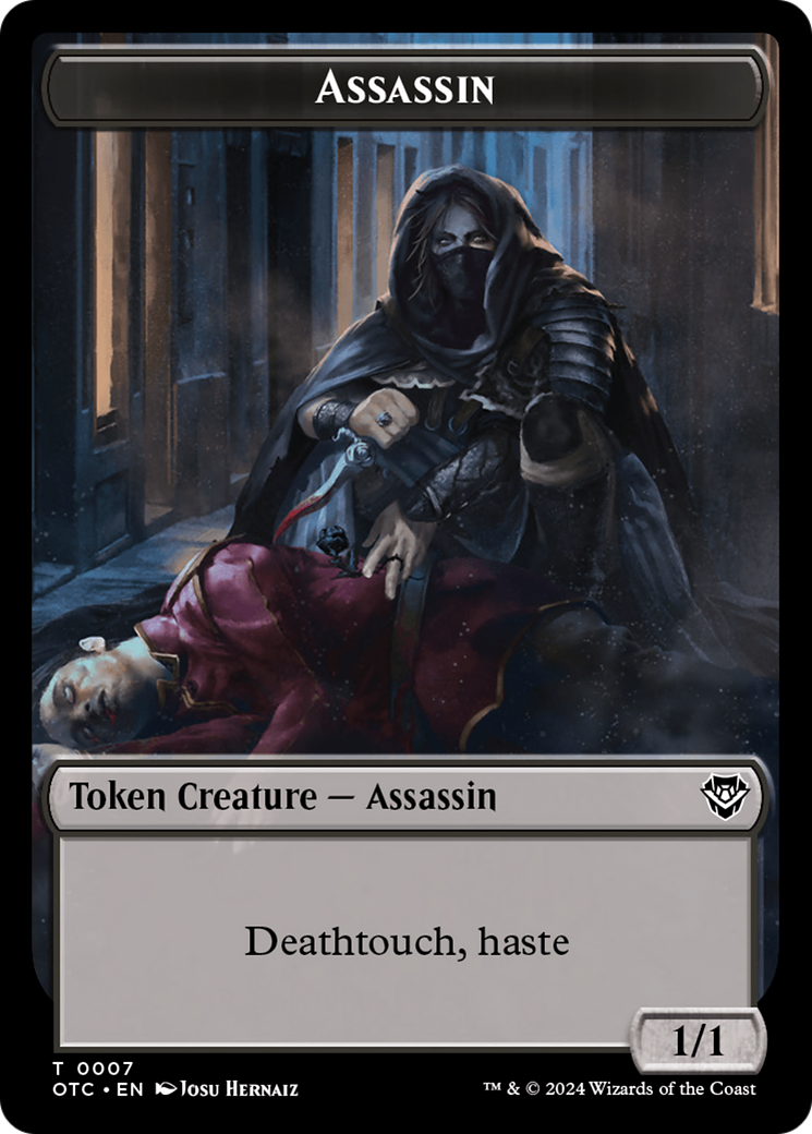 Assassin // Food Double-Sided Token [Outlaws of Thunder Junction Commander Tokens] | Exor Games Summserside