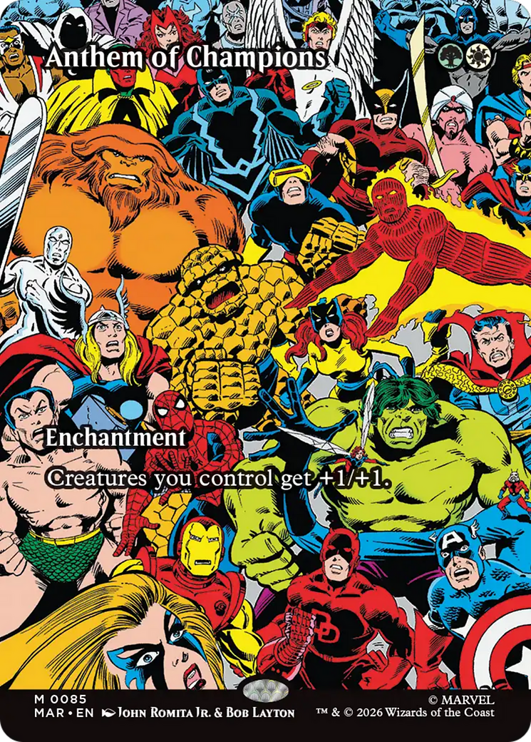 Anthem of Champions (Borderless) [Marvel Universe: Eternal-Legal] | Exor Games Summserside