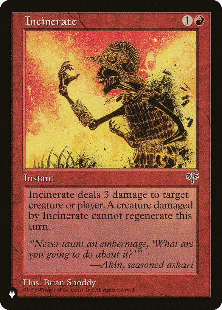 Incinerate [The List] | Exor Games Summserside