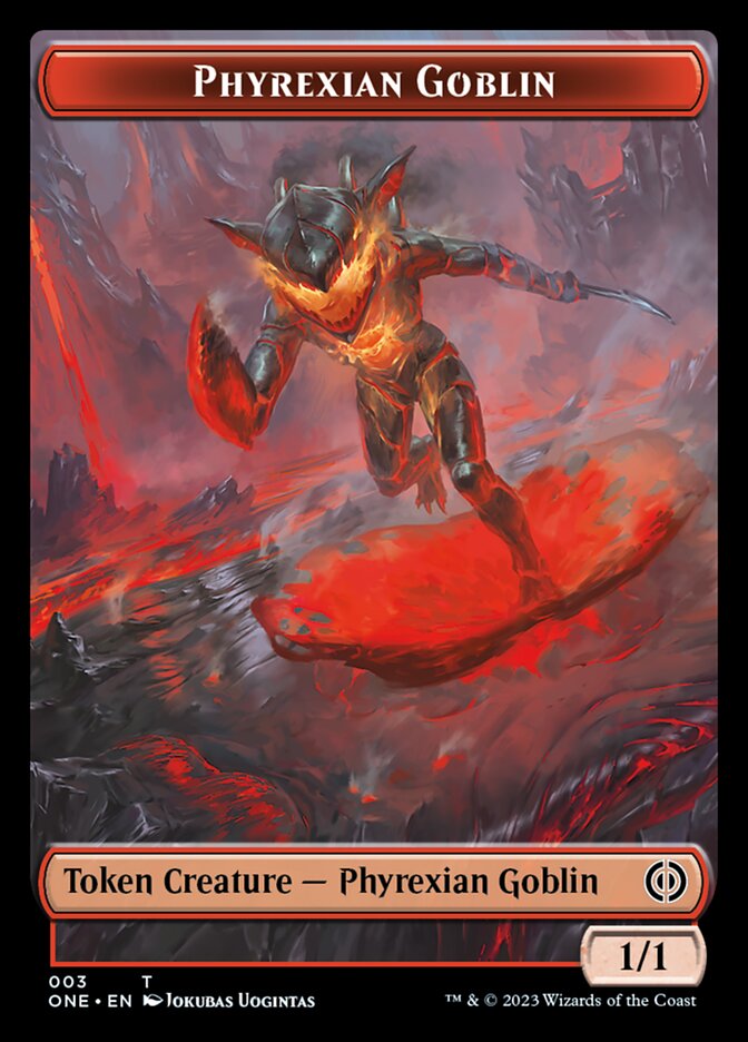 Rebel // Phyrexian Goblin Double-Sided Token [Phyrexia: All Will Be One Tokens] | Exor Games Summserside