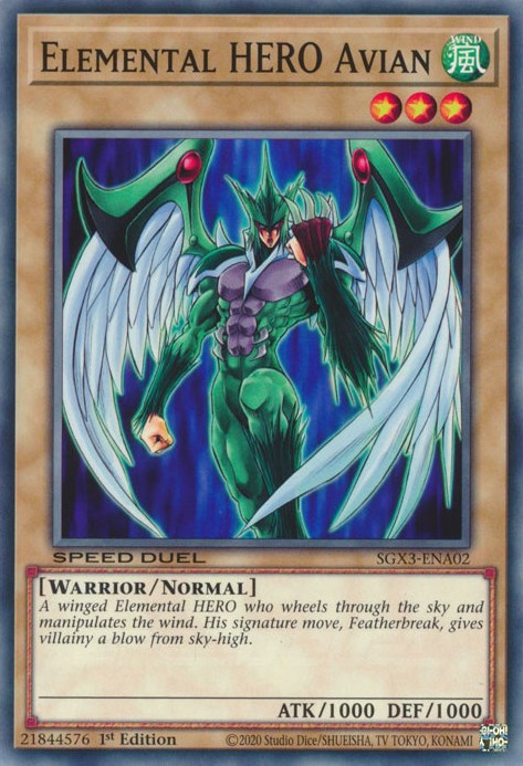 Elemental HERO Avian [SGX3-ENA02] Common | Exor Games Summserside