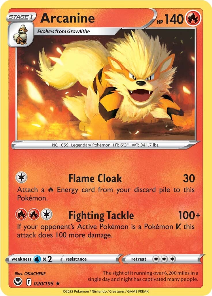 Arcanine (020/195) [Sword & Shield: Silver Tempest] | Exor Games Summserside