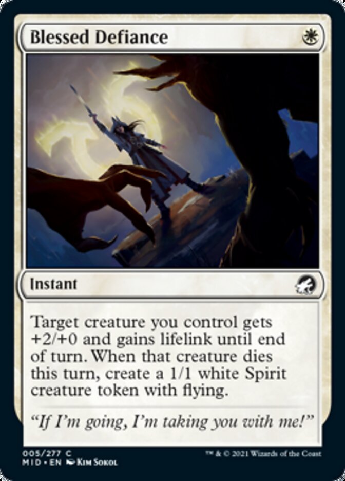 Blessed Defiance [Innistrad: Midnight Hunt] | Exor Games Summserside