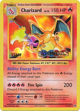 Charizard (11/108) (XY Evolutions Staff Prerelease) [XY: Black Star Promos] | Exor Games Summserside