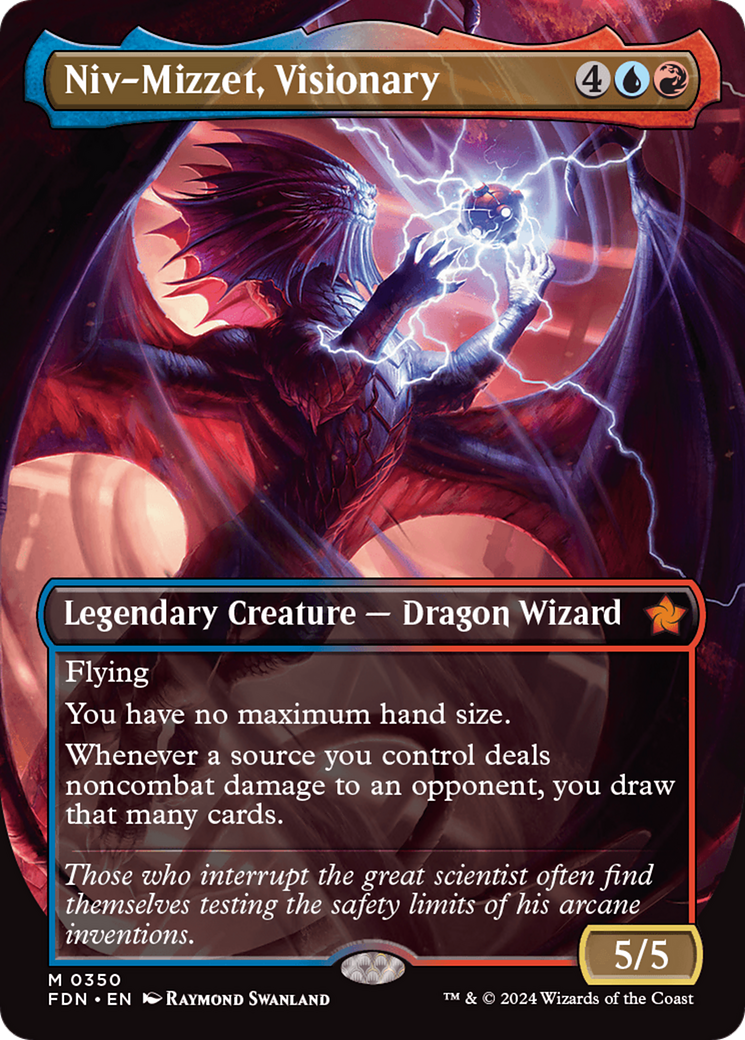 Niv-Mizzet, Visionary (Borderless) [Foundations] | Exor Games Summserside