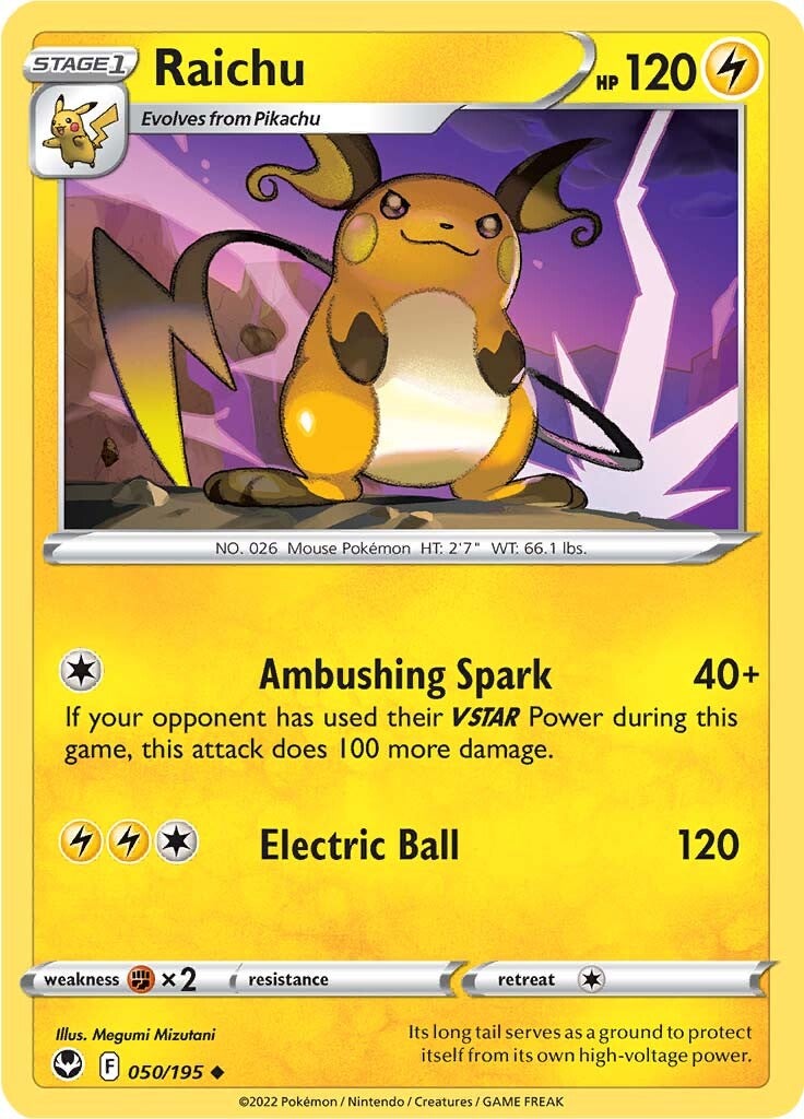 Raichu (050/195) [Sword & Shield: Silver Tempest] | Exor Games Summserside