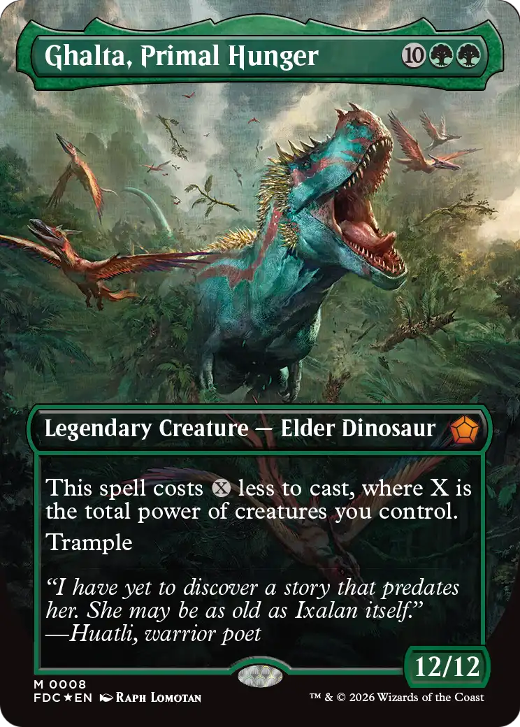 Ghalta, Primal Hunger (Borderless) [Foundations Commander] | Exor Games Summserside