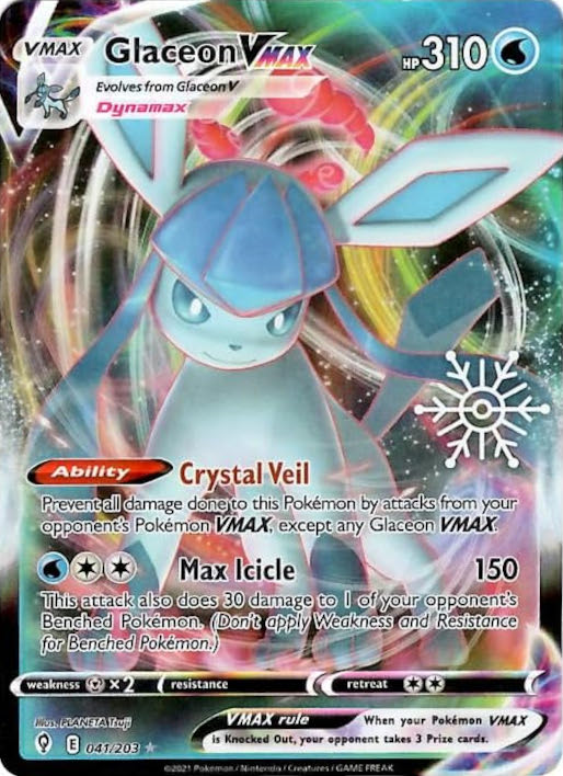 Glaceon VMAX (041/203) (Holiday Calendar) [Sword & Shield: Evolving Skies] | Exor Games Summserside