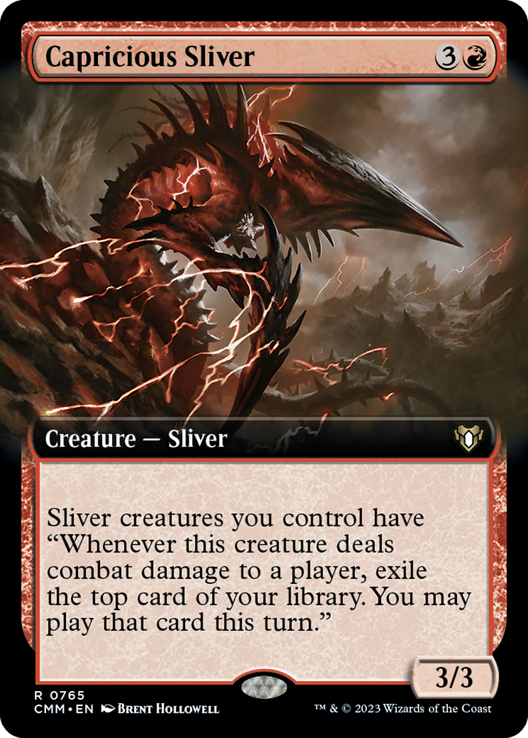 Capricious Sliver (Extended Art) [Commander Masters] | Exor Games Summserside