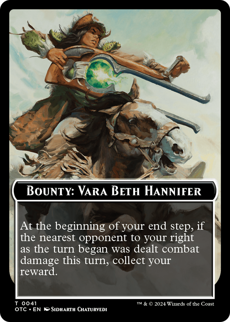 Bounty: Vara Beth Hannifer // Bounty Rules Double-Sided Token [Outlaws of Thunder Junction Commander Tokens] | Exor Games Summserside