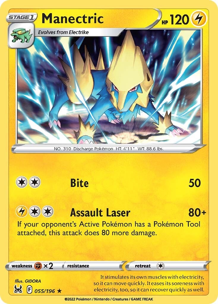 Manectric (055/196) [Sword & Shield: Lost Origin] | Exor Games Summserside