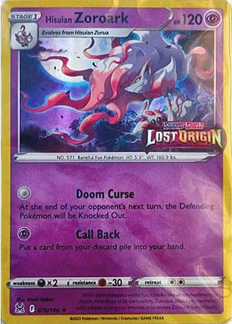 Hisuian Zoroark (076/196) (Lost Origin Stamp) [Sword & Shield: Lost Origin] | Exor Games Summserside