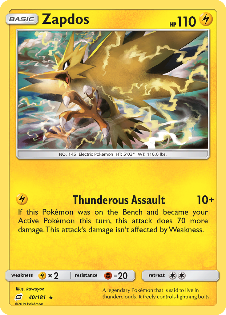 Zapdos (40/181) [Sun & Moon: Team Up] | Exor Games Summserside