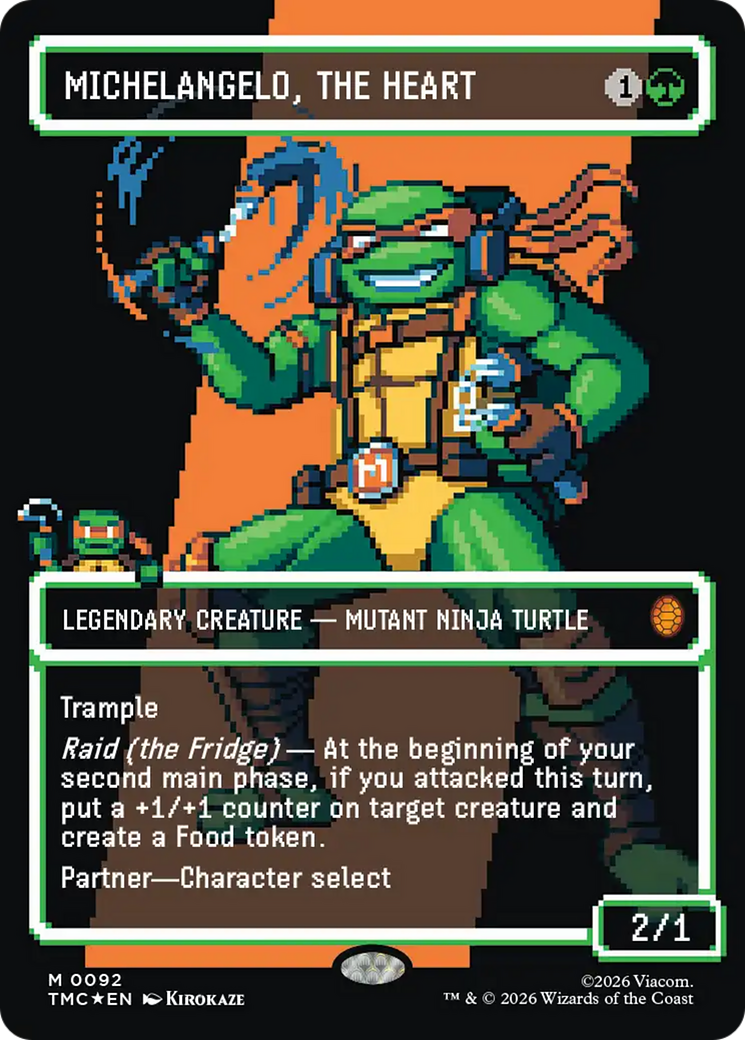 Michelangelo, the Heart (0093) (Borderless) (Surge Foil) [Teenage Mutant Ninja Turtles Commander] | Exor Games Summserside