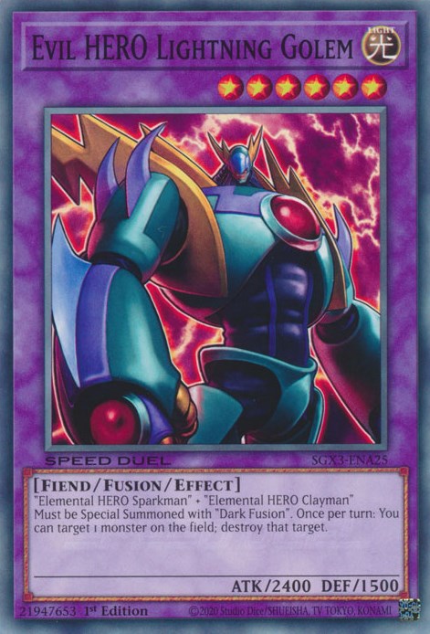 Evil HERO Lightning Golem [SGX3-ENA25] Common | Exor Games Summserside