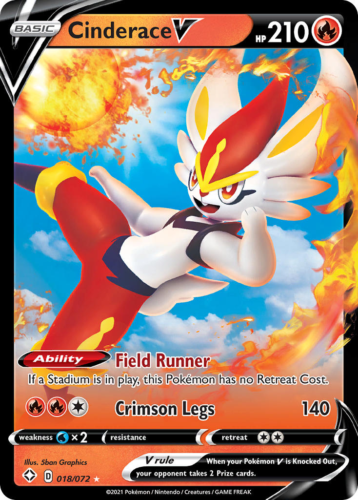 Cinderace V (018/072) [Sword & Shield: Shining Fates] | Exor Games Summserside