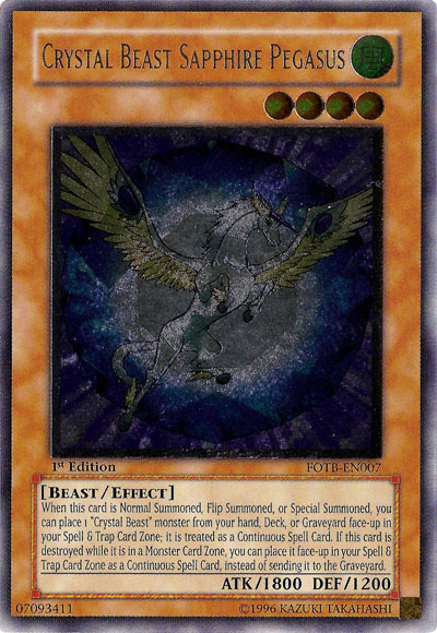 Crystal Beast Sapphire Pegasus [FOTB-EN007] Ultimate Rare | Exor Games Summserside
