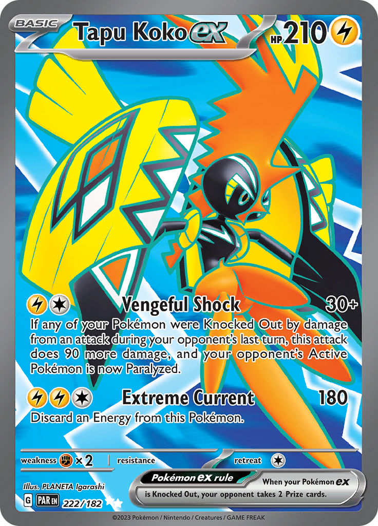 Tapu Koko ex (222/182) [Scarlet & Violet: Paradox Rift] | Exor Games Summserside