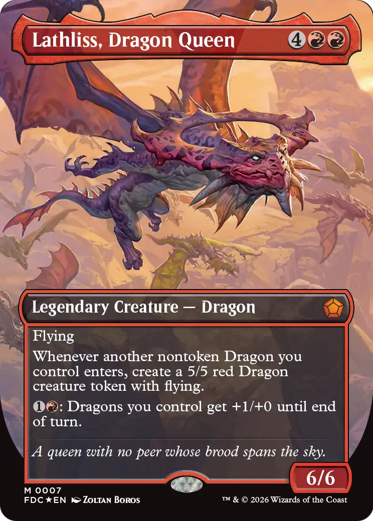 Lathliss, Dragon Queen (Borderless) [Foundations Commander] | Exor Games Summserside