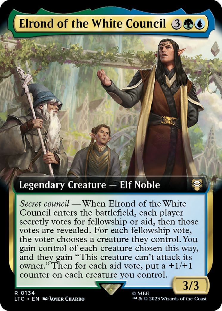 Elrond of the White Council (Extended Art) [The Lord of the Rings: Tales of Middle-Earth Commander] | Exor Games Summserside