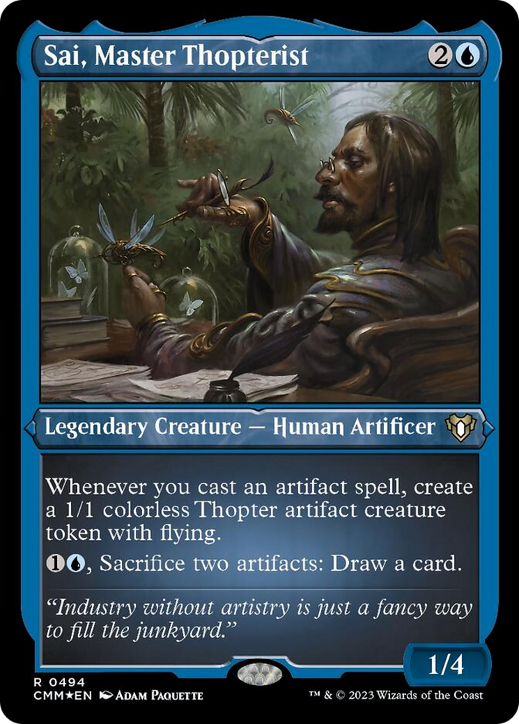 Sai, Master Thopterist (Foil Etched) [Commander Masters] | Exor Games Summserside