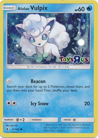 Alolan Vulpix (21/145) (Toys R Us Promo) [Sun & Moon: Guardians Rising] | Exor Games Summserside