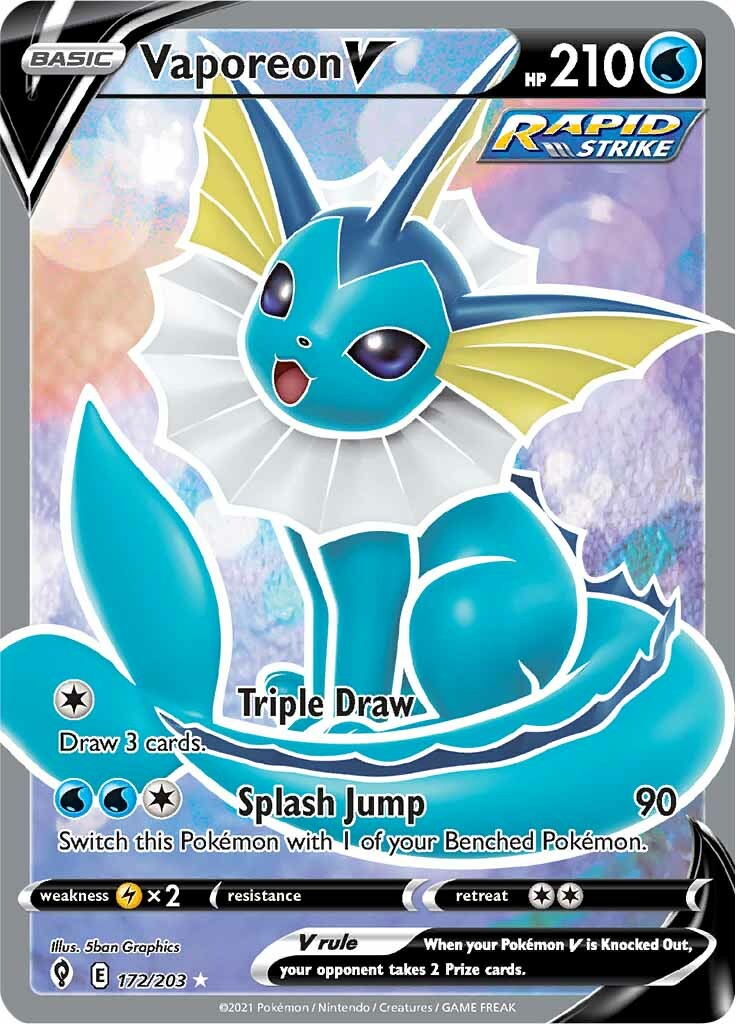 Vaporeon V (172/203) [Sword & Shield: Evolving Skies] | Exor Games Summserside