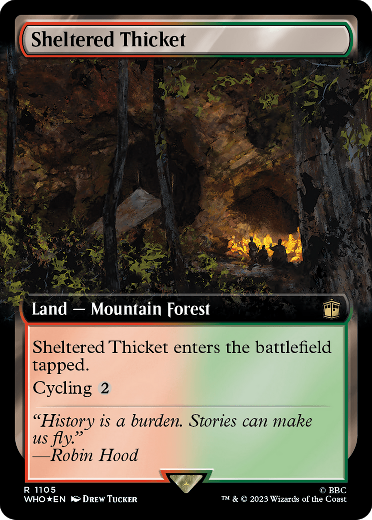 Sheltered Thicket (Extended Art) (Surge Foil) [Doctor Who] | Exor Games Summserside