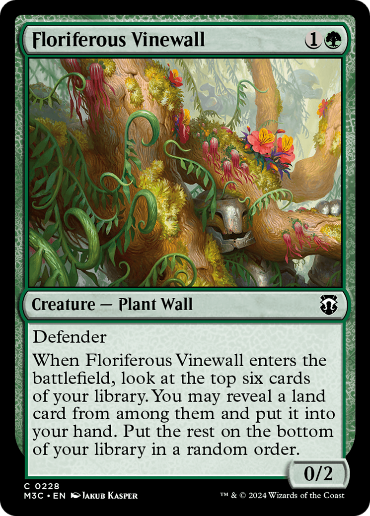 Floriferous Vinewall (Ripple Foil) [Modern Horizons 3 Commander] | Exor Games Summserside