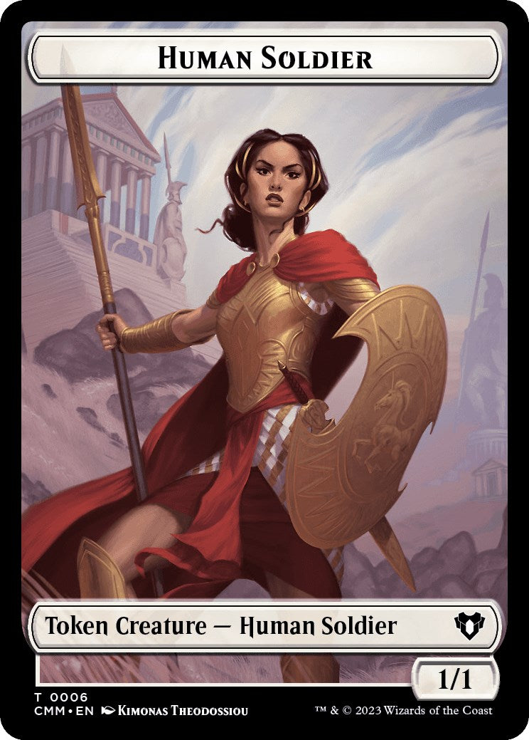 Human Soldier // Dragon (0021) Double-Sided Token [Commander Masters Tokens] | Exor Games Summserside