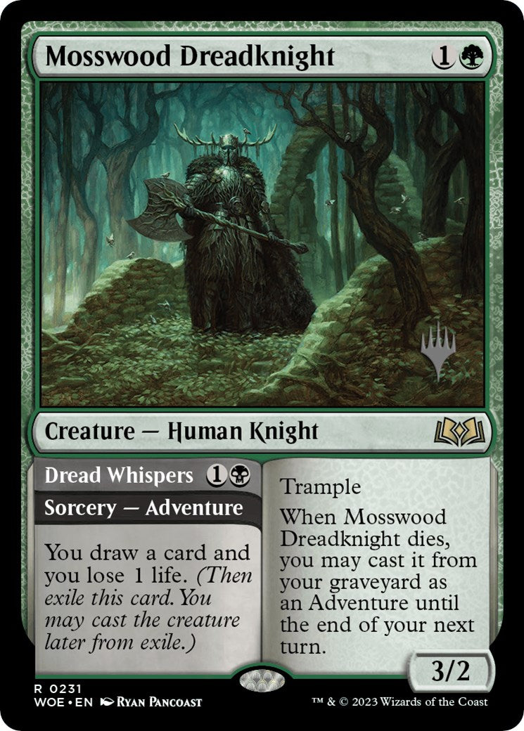 Mosswood Dreadknight // Dread Whispers (Promo Pack) [Wilds of Eldraine Promos] | Exor Games Summserside