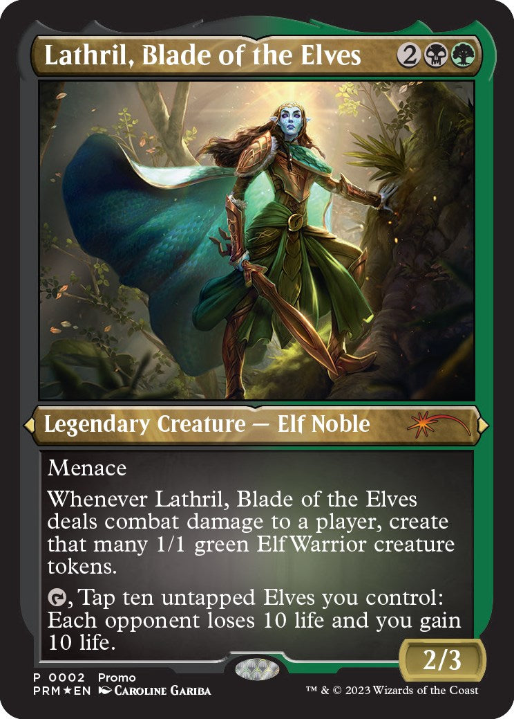 Lathril, Blade of the Elves (Foil Etched) [Media Promos] | Exor Games Summserside