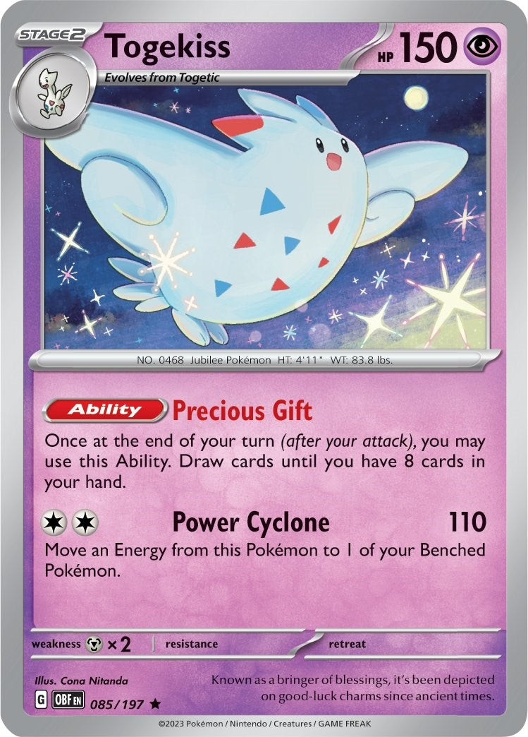 Togekiss (085/197) (Theme Deck Exclusive) [Scarlet & Violet: Obsidian Flames] | Exor Games Summserside