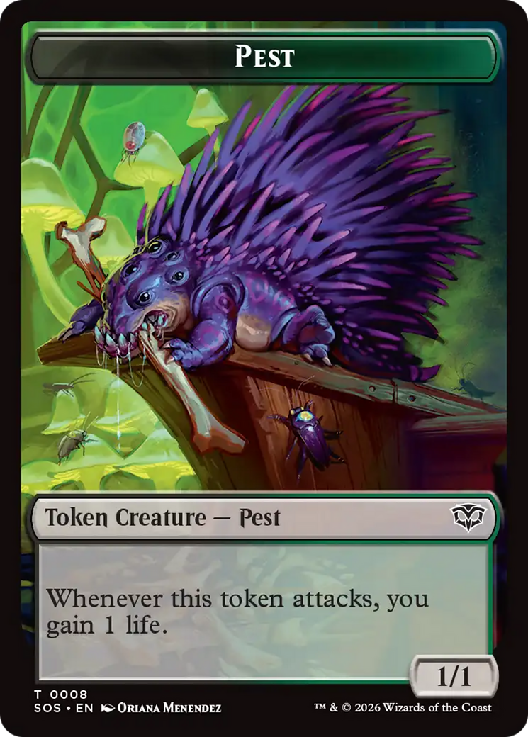 Fractal (0004) // Pest (0008) Double-Sided Token [Secrets of Strixhaven Tokens] | Exor Games Summserside