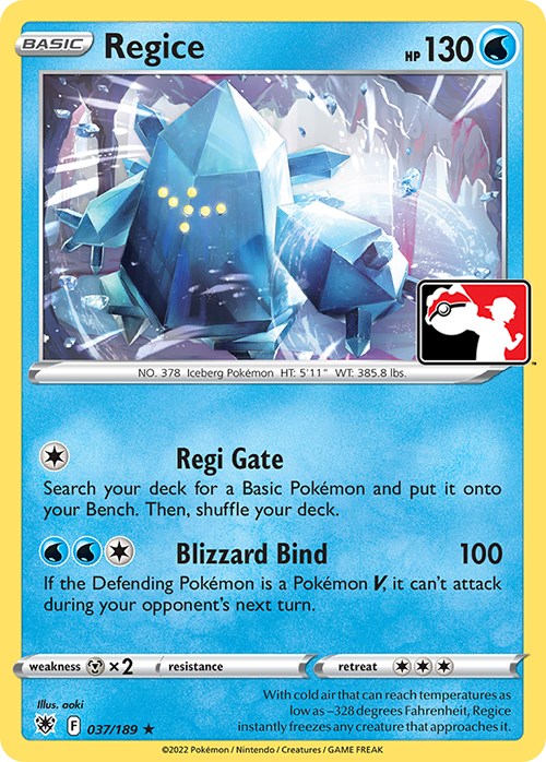 Regice (037/189) [Prize Pack Series Three] | Exor Games Summserside