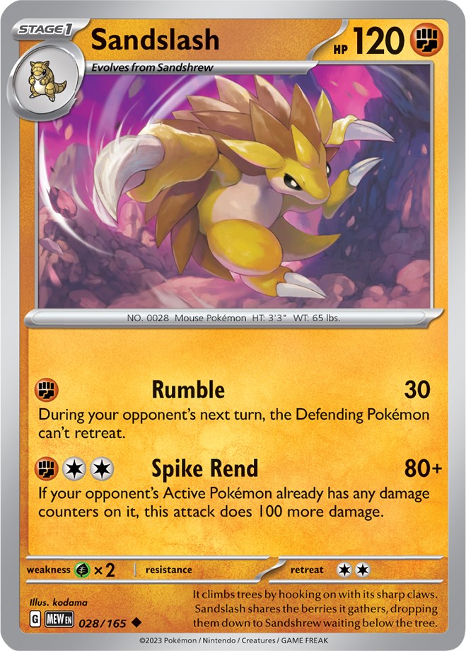 Sandslash (028/165) [Scarlet & Violet: 151] | Exor Games Summserside