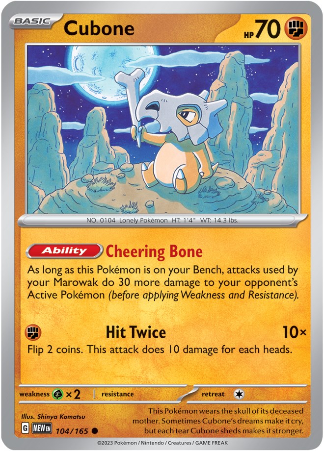 Cubone (104/165) [Scarlet & Violet: 151] | Exor Games Summserside