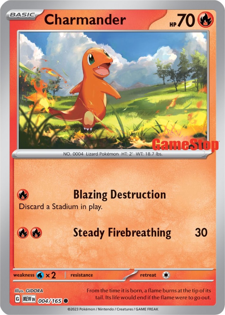 Charmander (004/165) (GameStop Exclusive) [Scarlet & Violet: 151] | Exor Games Summserside