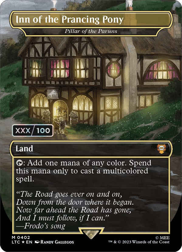 Inn of the Prancing Pony - Pillar of the Paruns (Borderless) (Serialized) [The Lord of the Rings: Tales of Middle-Earth Commander] | Exor Games Summserside