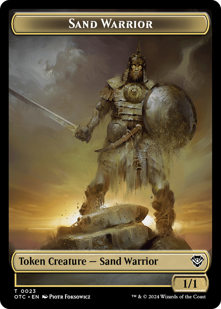 Plant // Sand Warrior Double-Sided Token [Outlaws of Thunder Junction Commander Tokens] | Exor Games Summserside