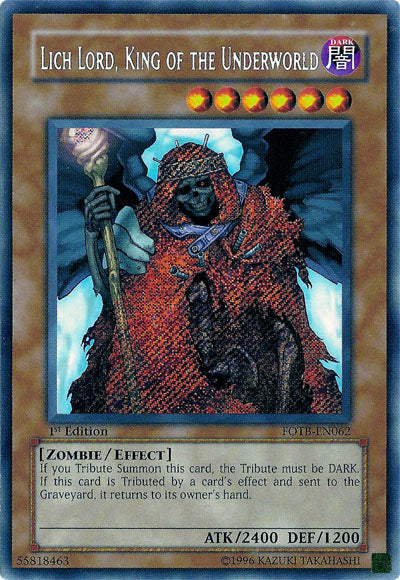 Lich Lord, King of the Underworld [FOTB-EN062] Secret Rare | Exor Games Summserside